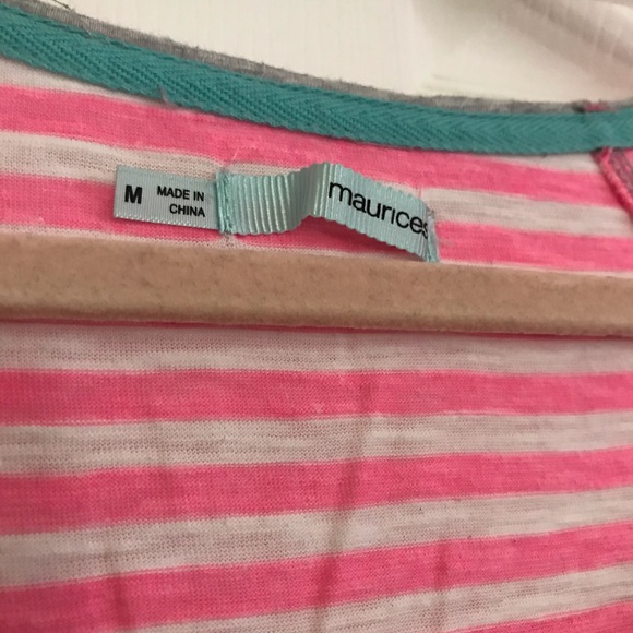 SALE‼️Pink Striped Tee - Picture 4 of 6